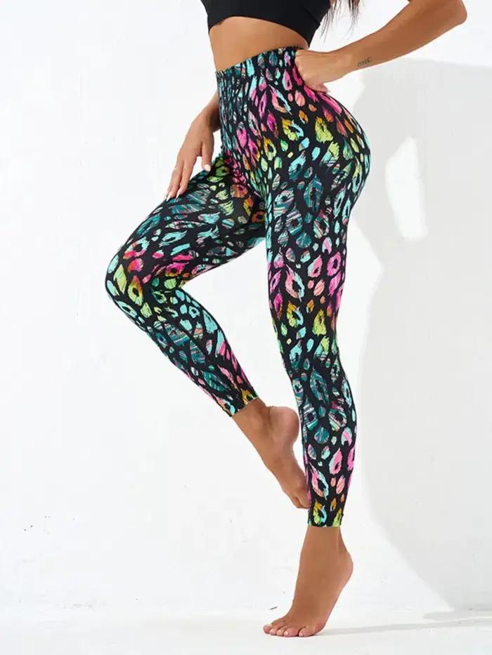 Nouveau Tye Die pantalons de Yoga sans couture femmes taille haute levage hanche miel pêche hanche F