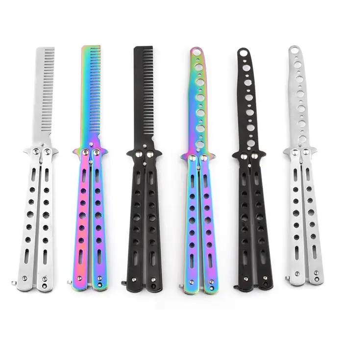 Couteau d'entraînement papillon portable pliable CSGO Balisong Trainer, couteau de poche à lame non