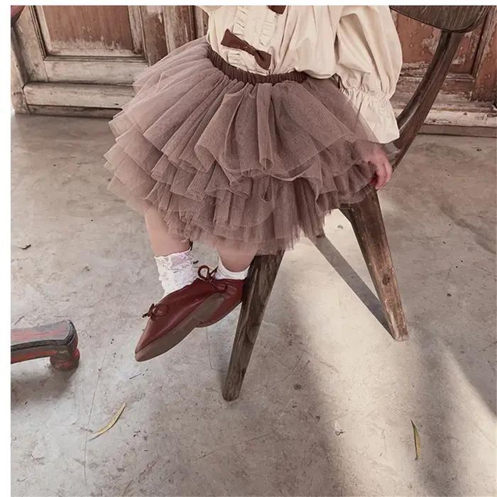 Jupes Tutu noires moelleuses pour petites filles, robe de bal de princesse en Tulle, jupon de danse