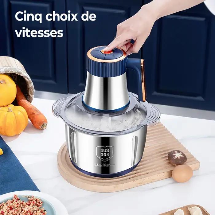Hachoirs à viande électriques 5L, broyeur alimentaire en acier inoxydable 304, trancheur de légumes