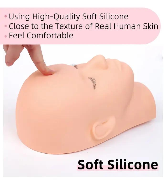Tête de mannequin pour la pratique de l'extension de faux cils, accessoires pour le visage, ensemble