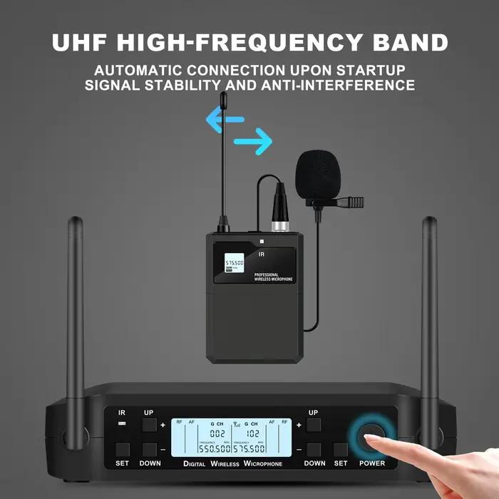 Instruments sans fil UHF réels, récepteur de microphone de saxophone, émetteur de point mort 200, id