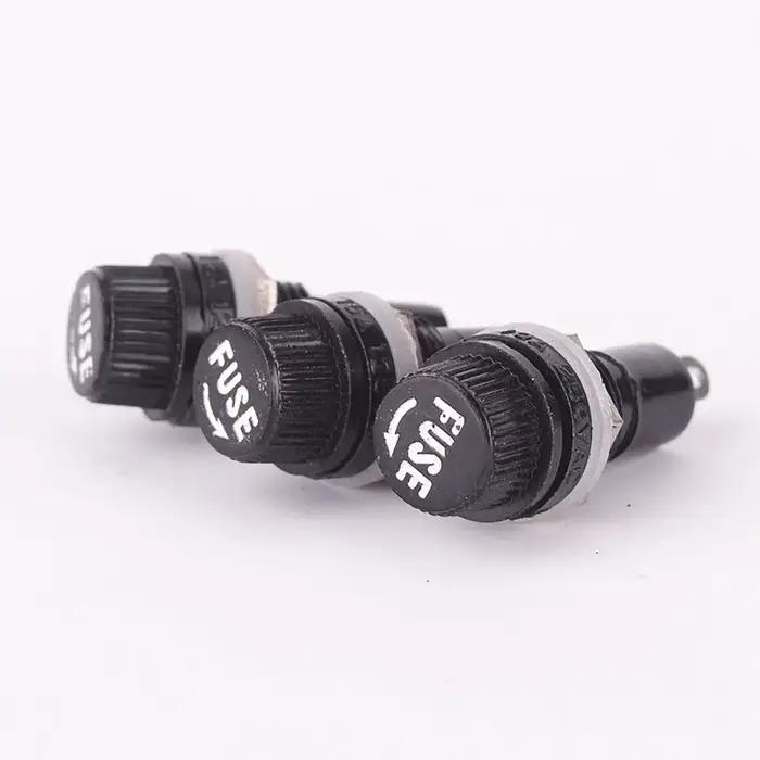 10 pièces 5*20mm porte-fusibles en verre noir tube d'assurance prise porte-fusible pour 5*20 assuran