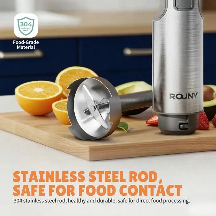 Mixeur plongeant puissant 4-en-1, MAX 1200W, en acier inoxydable, pour préparer les aliments pour bé