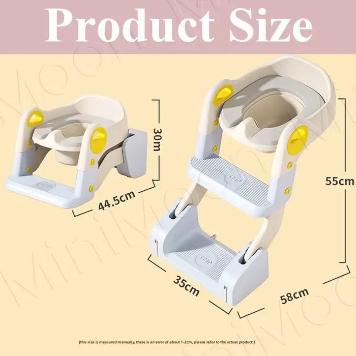 Pot portable pliable 2-en-1 pour enfants, siège d'apprentissage de la propreté avec marchepied intég