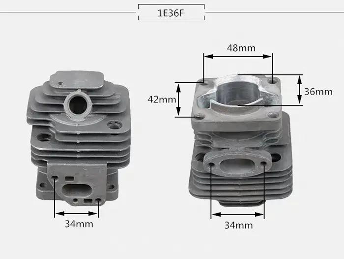 Kit cylindre-Piston 36MM pour débroussailleuse à moteur MITSUBISH TL33 1E36F-2GN Mcculloch B33B 33CC