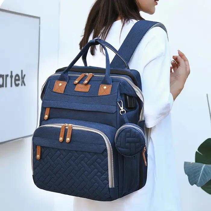 Sac maman sac mère et bébé avec moustiquaire berceau Usb charge sac mère multifonctionnel