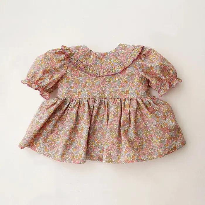 Tenues d'été pour bébé fille 0-2 ans, motif floral vintage, 100% coton, ensemble de 2 pièces, vêteme