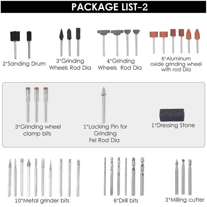Ensemble d'accessoires pour mini perceuse électrique, kit d'accessoires pour outils à distance, ponç