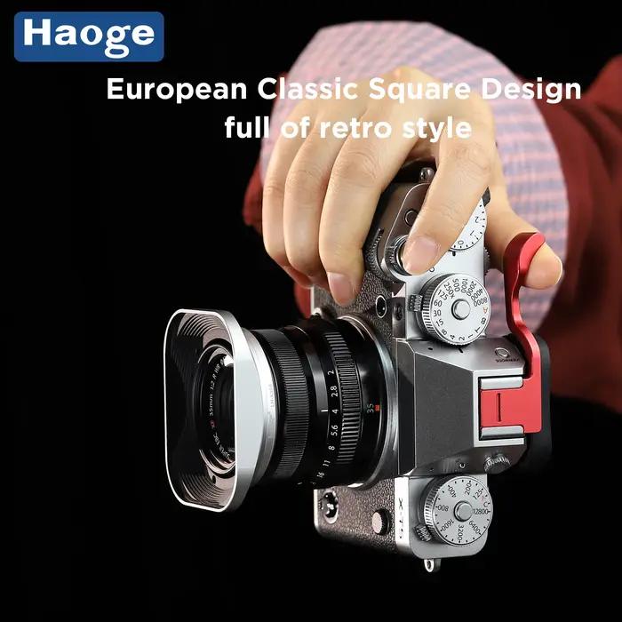 Haoge LH-X35S Pare-soleil carré en métal pour objectifs Fuji Fujinon XF 35mm F2 XF 23mm f/2 R WR et