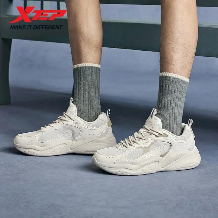Xtep chaussures de loisirs pour hommes 2025 été léger maille respirant à semelles épaisses rehaussan