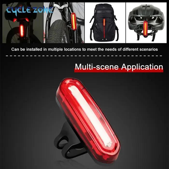 Feu arrière de vélo vtt, lumière rouge, lampe de sécurité chauffante, Rechargeable par USB, lumière
