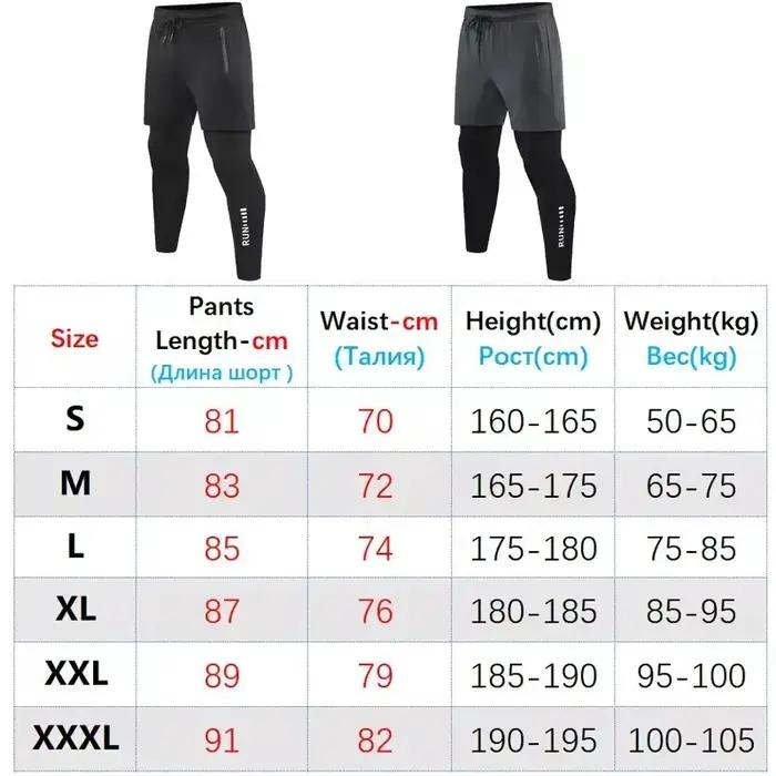 Pantalon de course 2 en 1 pour hommes, Double couche, serré, entraînement, basket-ball, Fitness, sur