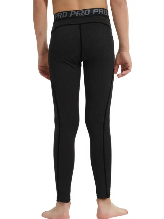 Leggings de Compression pour jeunes garçons, collants d'entraînement athlétique, de course, de sport