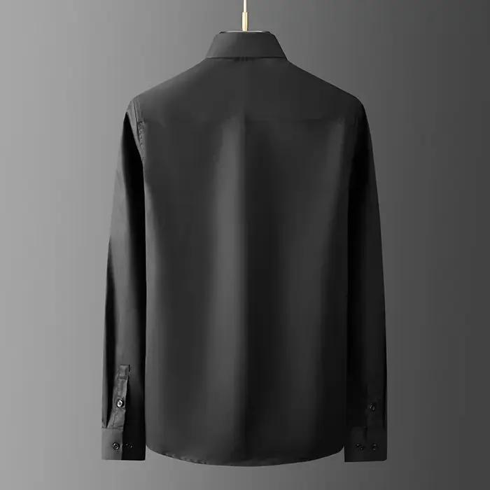 Chemise décontractée à manches longues pour hommes, décoration de rivet, chemises provoqué formelles