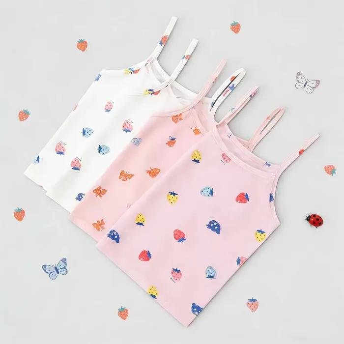 Ensemble de 4 gilets imprimés multicolores pour filles, tendance et mignons, débardeur de sport conf