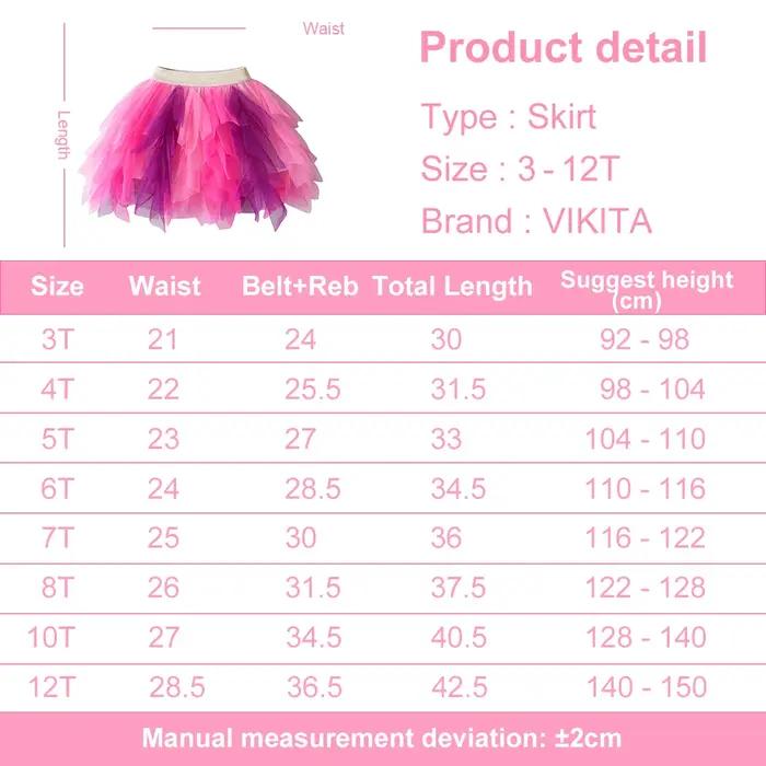 VIKITA filles gâteau jupes enfants maille irrégulière Tulle couches Tutu jupe filles fête d'annivers