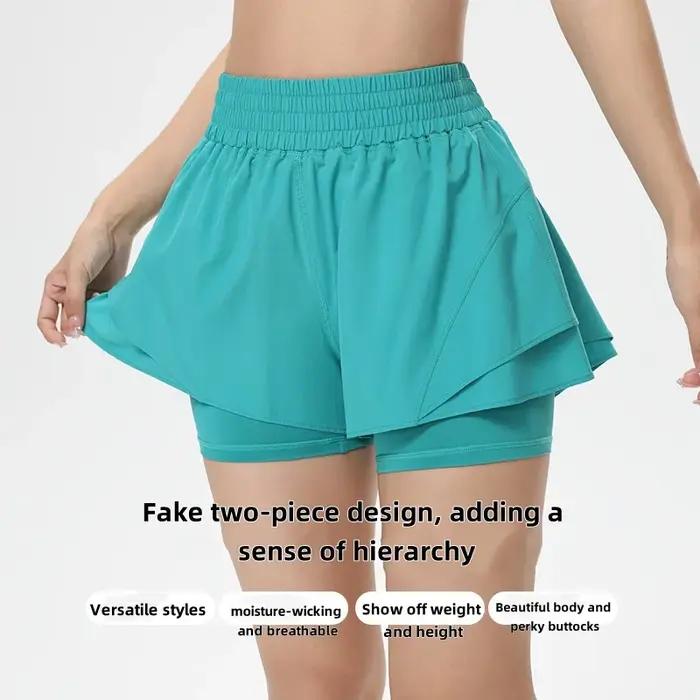 Short fin respirant à haute élasticité et pantalon de sport anti-éblouissement pour l'entraînement,