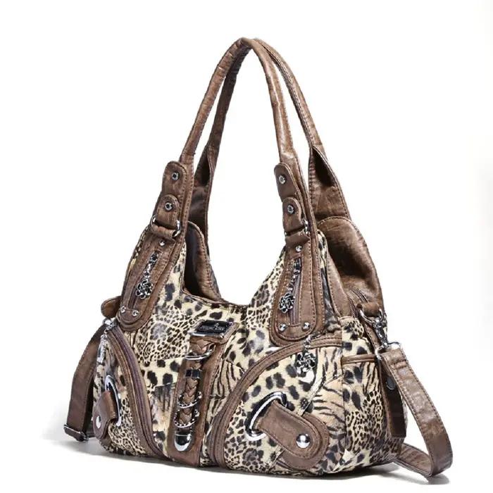 Sac à main pour femme Angel Kiss, sac à bandoulière léopard, sac à main à poignée supérieure, sac à
