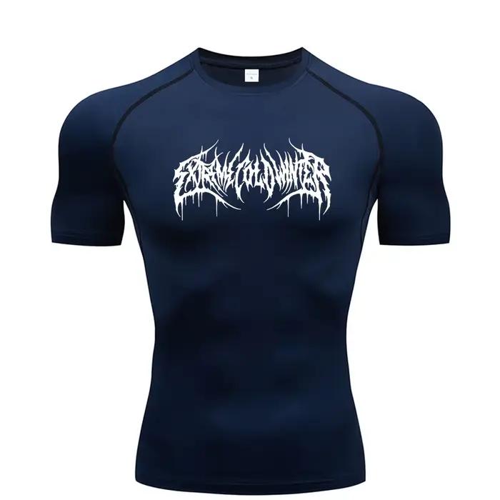 Sweat-shirt compression été manches courtes pour hommes - T-shirt fitness séchage rapide S-3XL