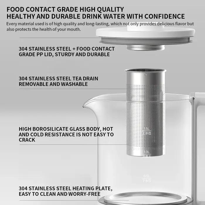 XIAOMI MIJIA-Bouilloire électrique multifonctionnelle en acier inoxydable, 800W, 304, appareils ména