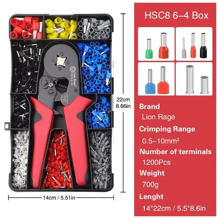 Pince à sertir HSC8 6-4A, fil de sertissage de borne tubulaire, mini outils de sertissage de virole,