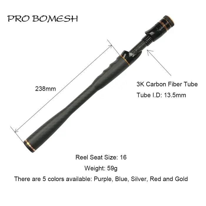 Pro Bomesh filature coulée pleine longueur en Fiber de carbone poignée Kit truite canne à pêche bric
