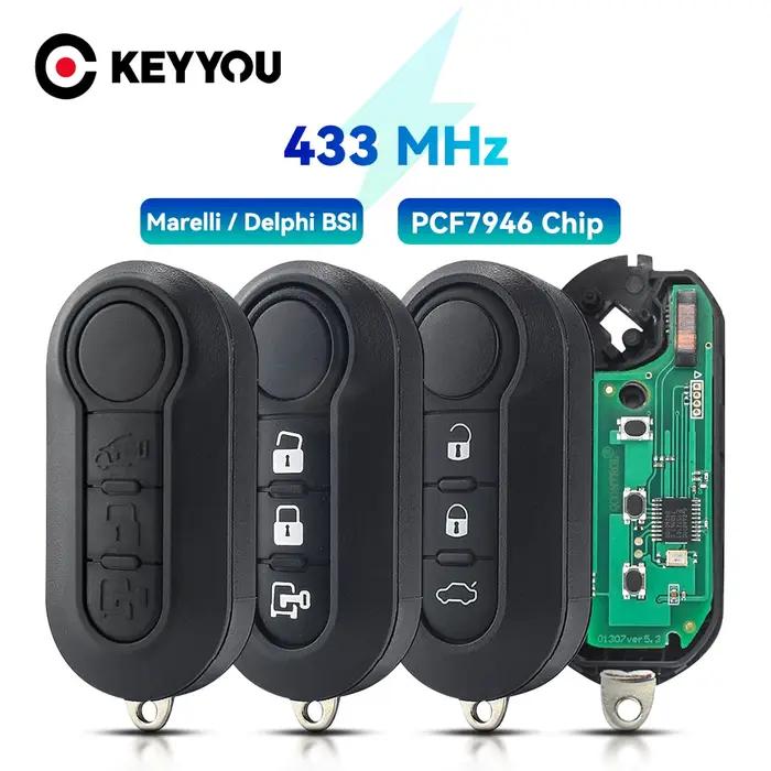 KEYYOU – clé télécommande intelligente, 433MHz, système BSI, PCF7946, pour voiture Fiat 500L, MPV, D