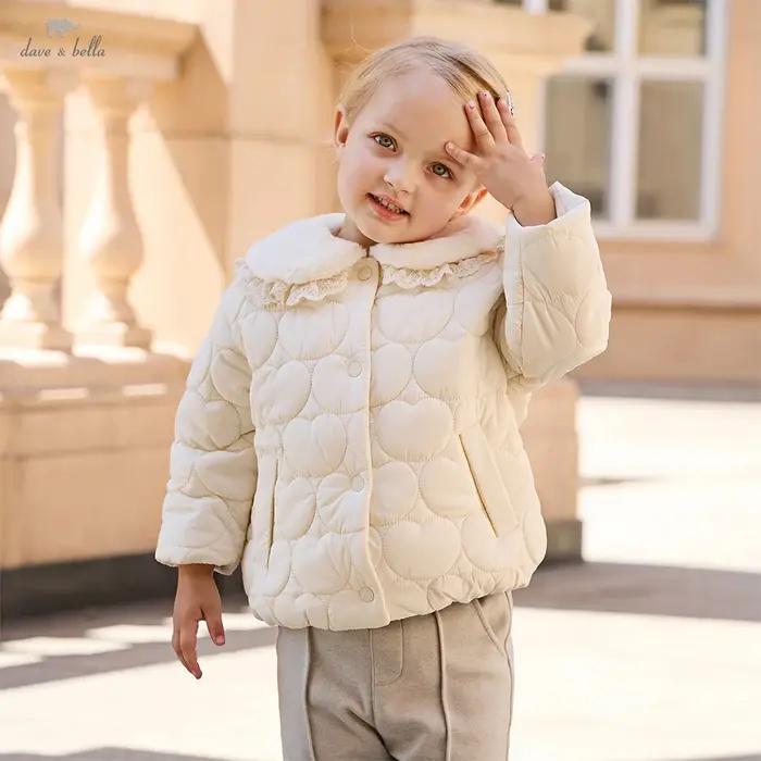 Dave Bella enfants filles bébé mignon vêtements d'extérieur hiver mode décontracté doux enfants mant