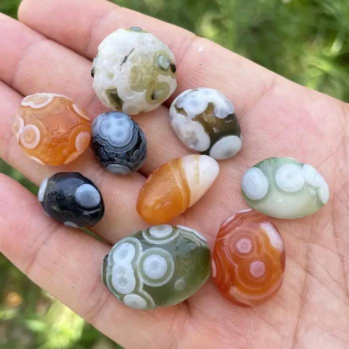 Agate Sardonyx Vert Naturel d'Alxa Gobi, Spécimen de Roche, Pierre de Guérison Énergétique, Décorati