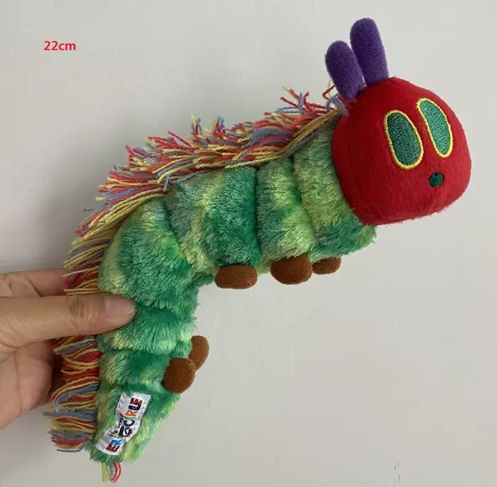 Jouet doux chenille de 22CM, poupées d'animaux en peluche en coton vert, joli cadeau créatif très af