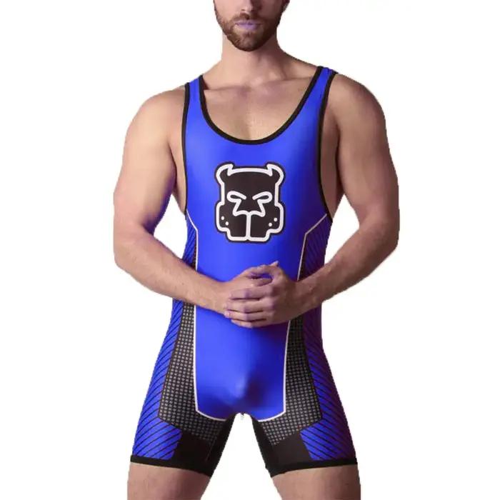 Nouveau costume de lutte Singlet pour hommes une pièce body boxe Triathlon combinaison élastique Lyc