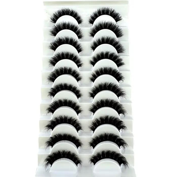 MKYDCG nouveau 10 paires 3D vison cils Faux vison moelleux cils doux complet épais vaporeux cils dra