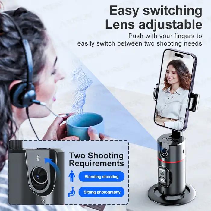Stabilisateur de cardan de Rotation P02, cardan de suivi du visage de bureau pour Selfie de suivi po
