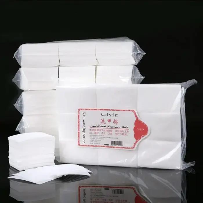 Lingettes professionnelles pour ongles, tampons 100% coton, non pelucheux, dissolvant de vernis Gel,