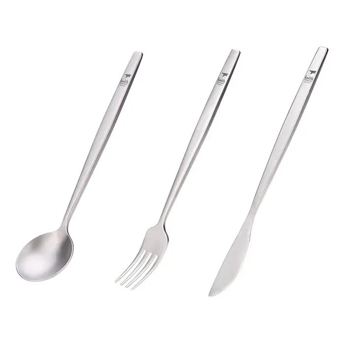 Ensemble de Couverts de Voyage en Titane, Portable, Cuillère, Fourchette, Couteau, Steak, Couverts O