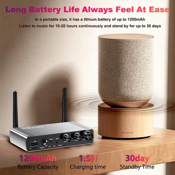 Bluetooth 5.4 récepteur émetteur Support USB u-disk Play adaptateur sans fil AUX 3.5mm Fiber optique