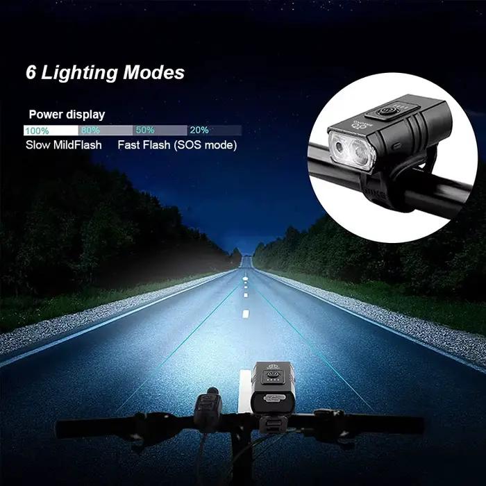 Feu de vélo T6 LED avant USB Rechargeable vtt lampe de vélo de montagne 1000LM phare de vélo lampe d