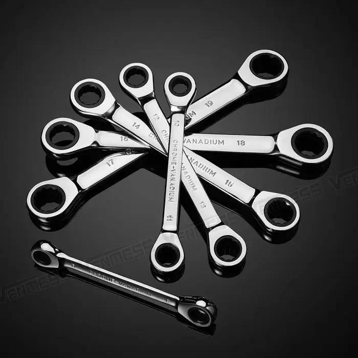 Jeu de clés à cliquet à Double extrémité de boîte, clés combinées à cliquet robuste Cr-V, jeu de clé