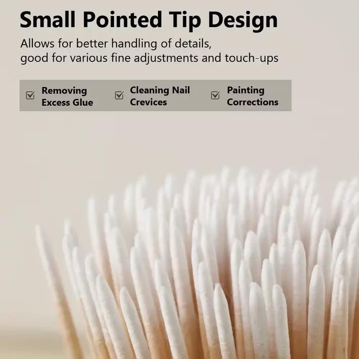 Coton-tige à Double extrémité, 100 pièces, pointes fines pour Nail Art, maquillage, Eyeliner, Correc