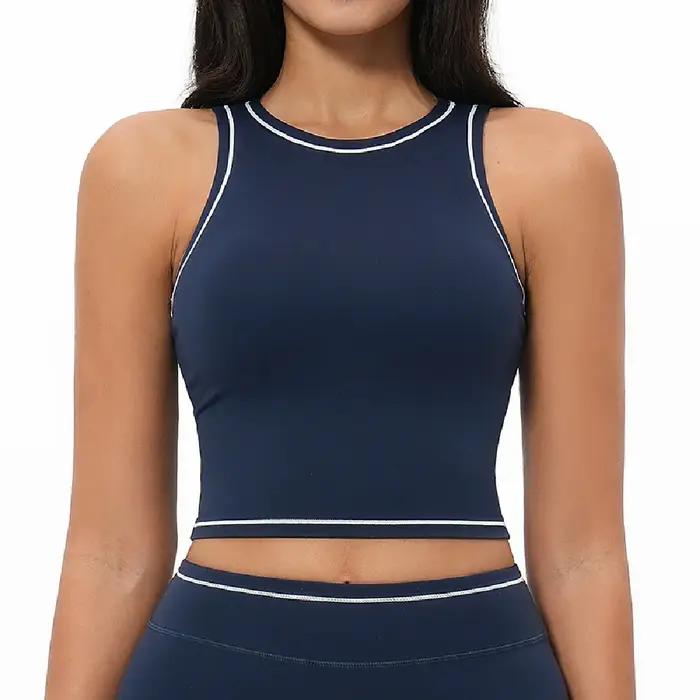 Soutien-gorge de yoga pour femmes, sous-vêtements de sport bicolores, gilet de fitness push-up, sout