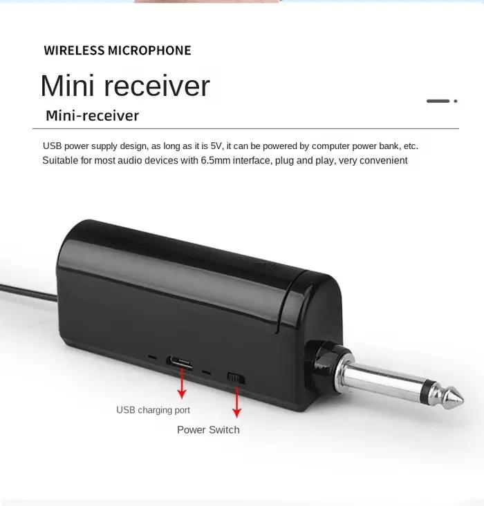 Microphone sans fil 2 canaux UHF, fréquence fixe, portable, pour fête, karaoké, église professionnel