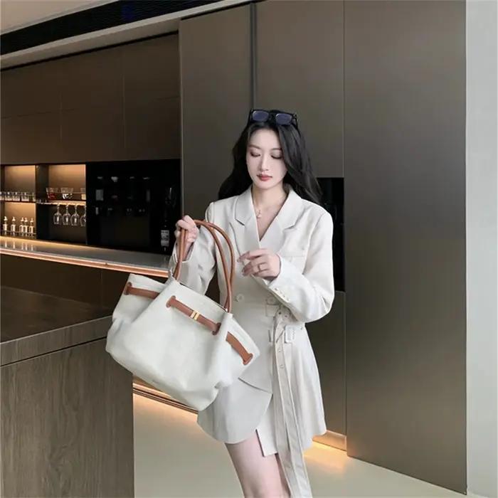 Sac à bandoulière en toile marron pour femme JW PEI, sac fourre-tout en cuir végétalien de haute qua