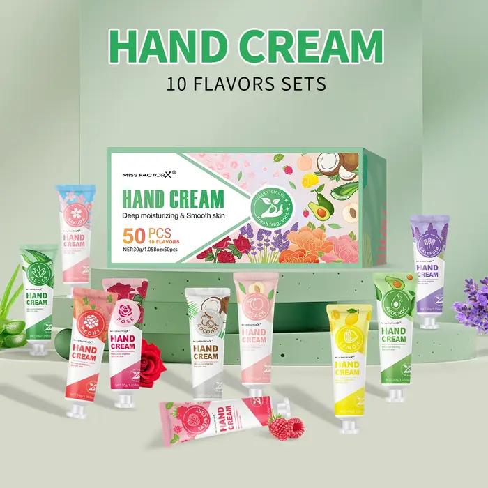 50 pièces/boîte 10 crème pour les mains parfumée-hydratante, Portable et compacte, coffret cadeau Pr