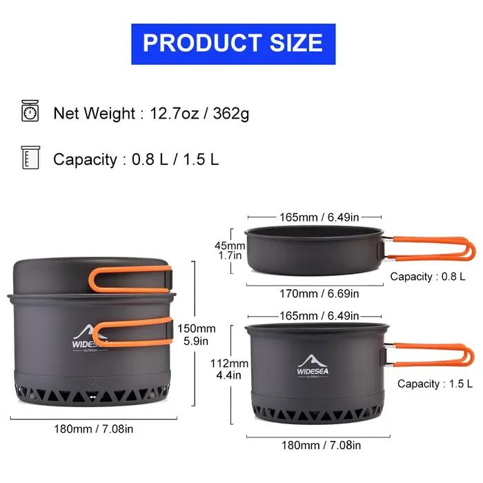 ESEA-Batterie de cuisine pour camping, ensemble de cuisson en plein air, cuisinière à chaleur, usten