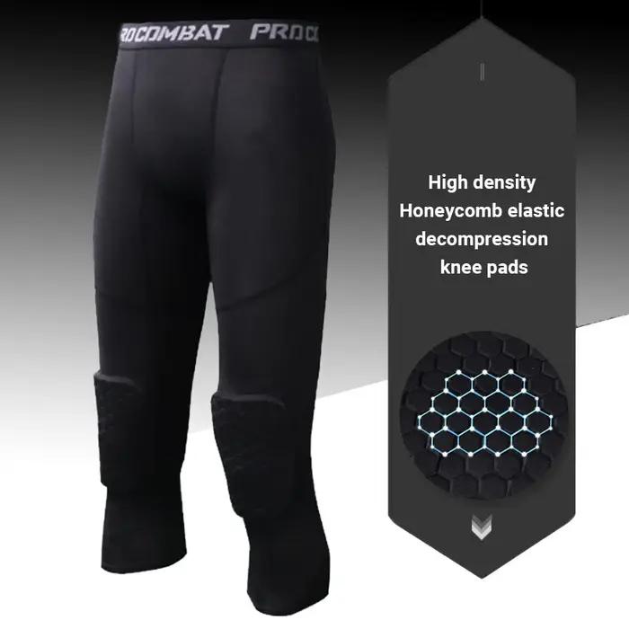 Genouillères nid d'abeille hommes protection basket - Leggings compression 3/4 anti-collision sport