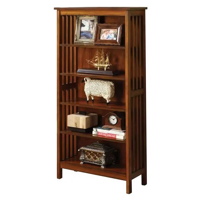 Étagère de XXL finition chêne antique, rangement en bois massif, nettoyage, 5 étagères, armoire ouve