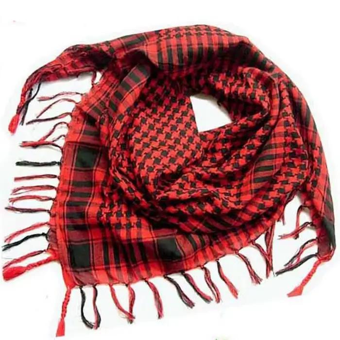 Été femmes tactique arabe écharpe hommes mode léger Hijab écharpe printemps armée Plaid foulard gard