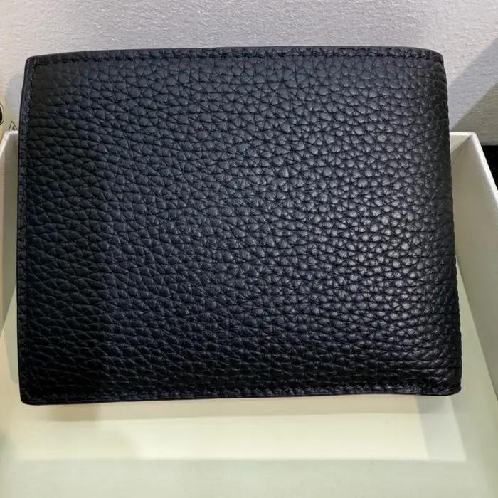 Portefeuille court de luxe pour homme, portefeuille à deux volets, marque de créateur, texture en cu