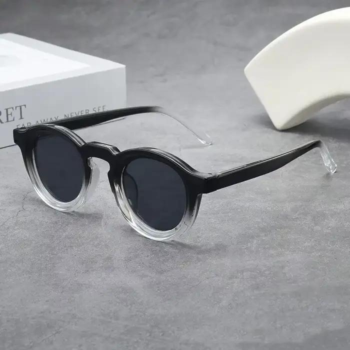 Lunettes de soleil rondes rétro à petite monture, personnalisées, haut de gamme, pour hommes et femm